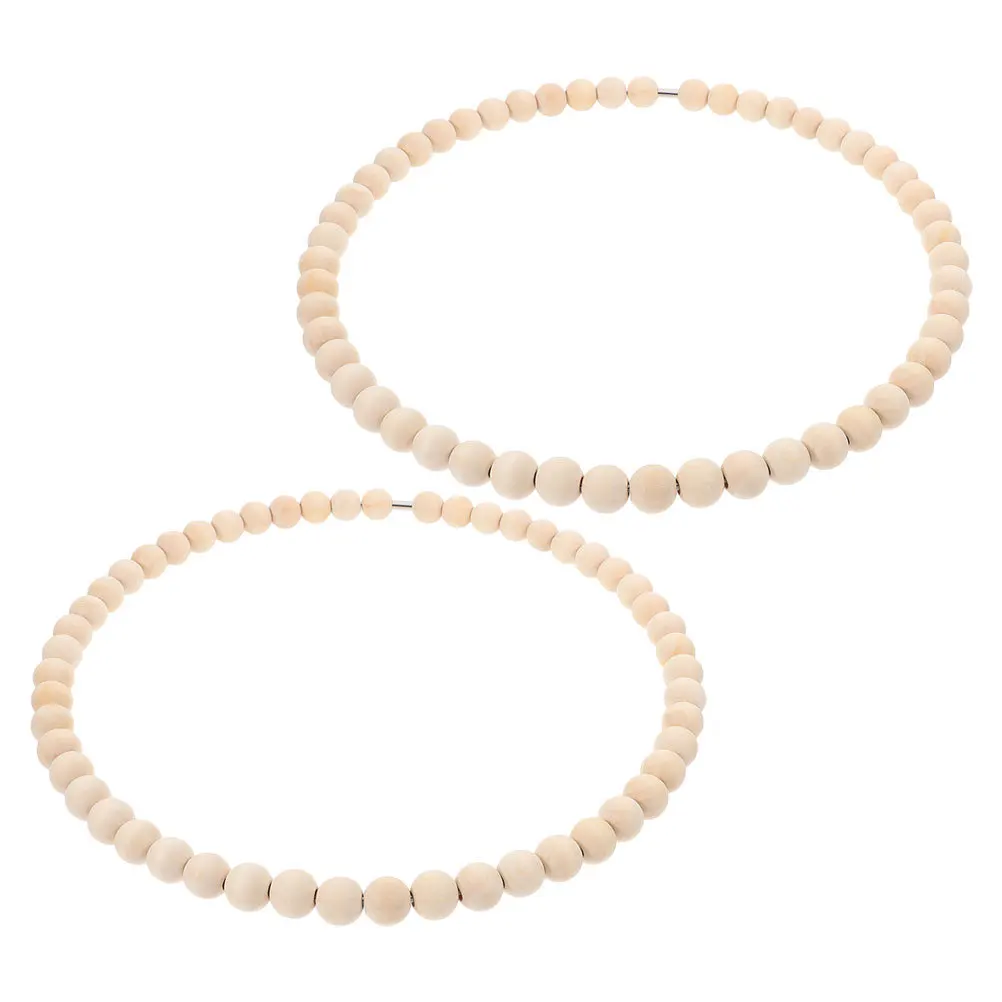 

2Pcs DIY Wood Bead Dream Catcher Hoop Stainless Steel Wreath Boho Floral Arrangement Wedding Decor Stainless Steel Floral Hoop