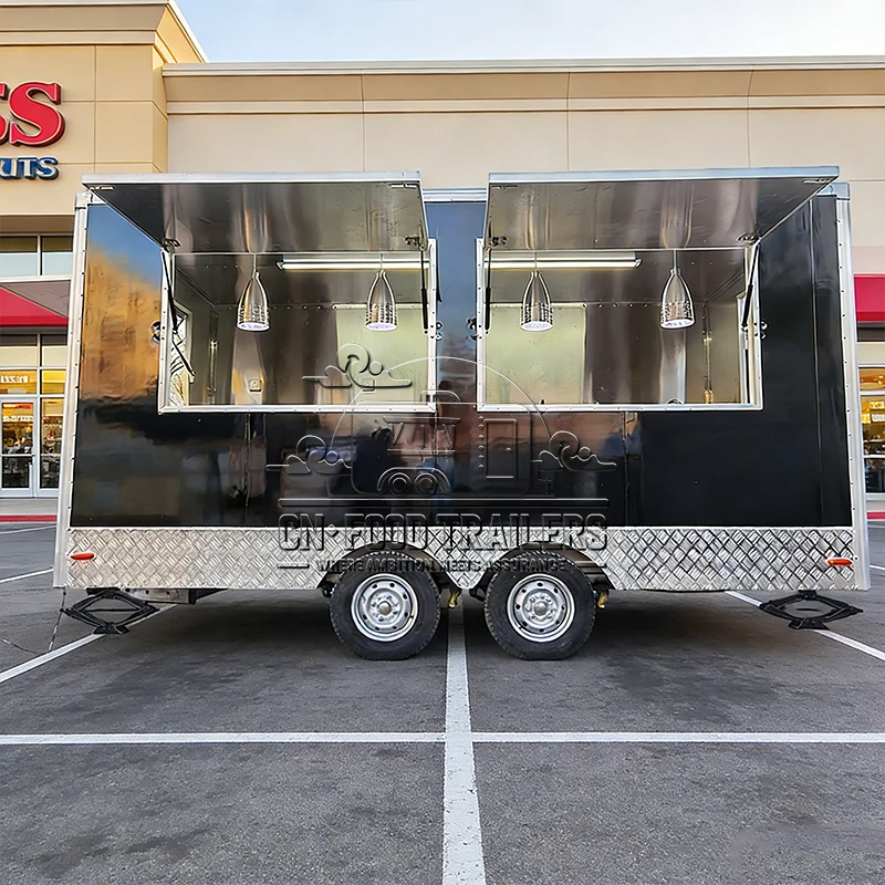 

Прицеп для еды CN Мобильный прицеп для фаст-фуда полностью оснащенный кофейной станцией и сервировочным счетчиком для уличного торгового торгового торга CE