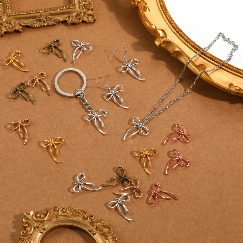 20 قطعة 5 ألوان صغيرة القوس عقدة سحر ل سوار قلادة قلادة صنع المجوهرات الحرف اليدوية diy لوازم 20*25 مللي متر N1177 #2