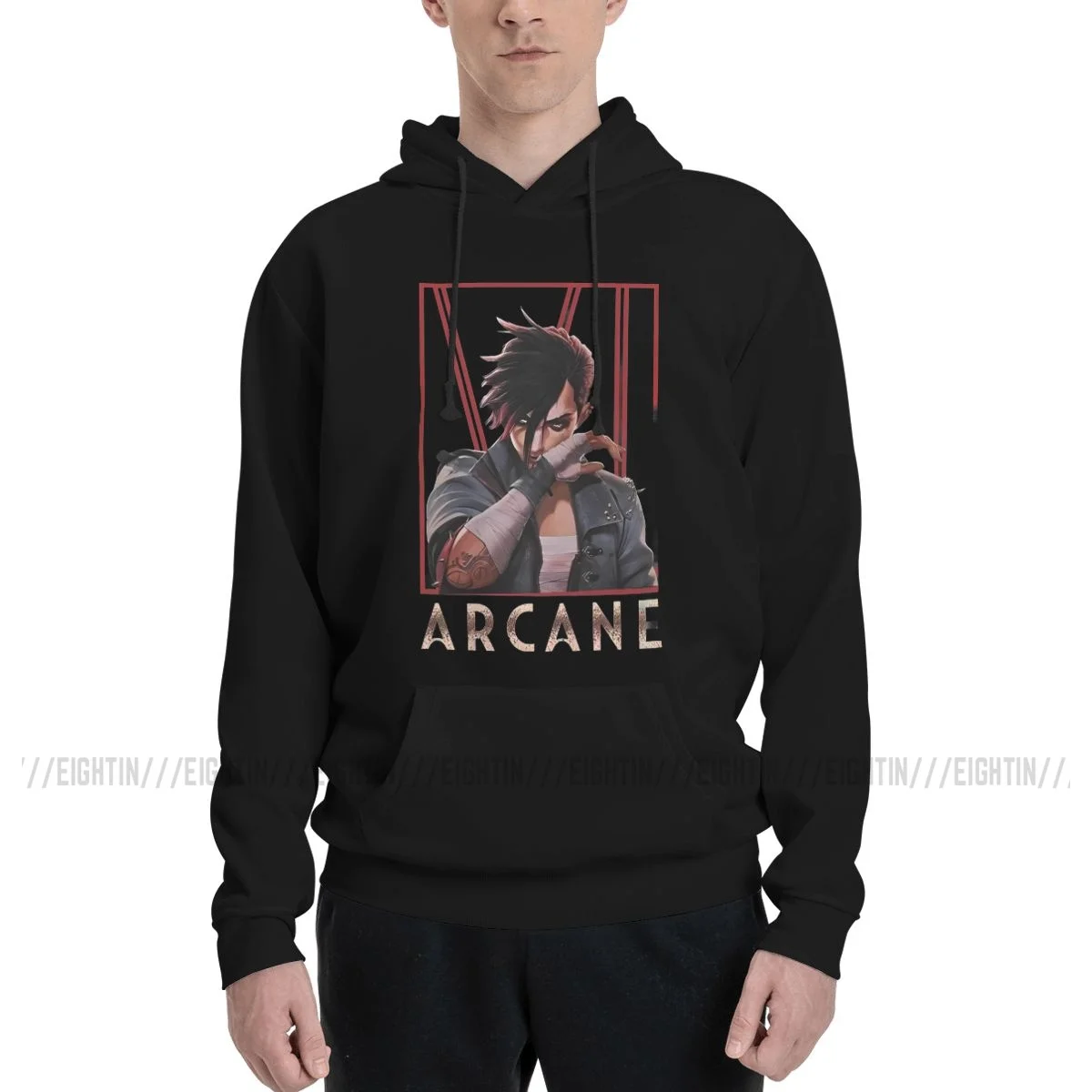 

Casual Hoodies Couple Thin Fleece Sweatshirt Men Arcane Jinx Vi Cotton Sweatshirt Normal Pullovers