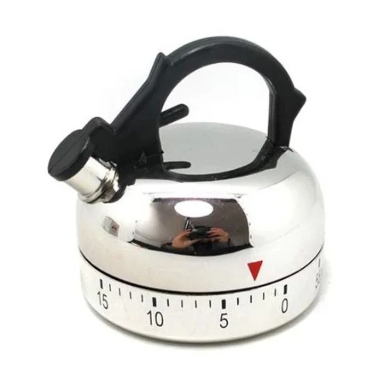 60 Minute Mechanical Timer Mini Kettle Shaped Timer Cooking Baking Countdown Reminder Tools Counting Gadgets Kitchen Supplies