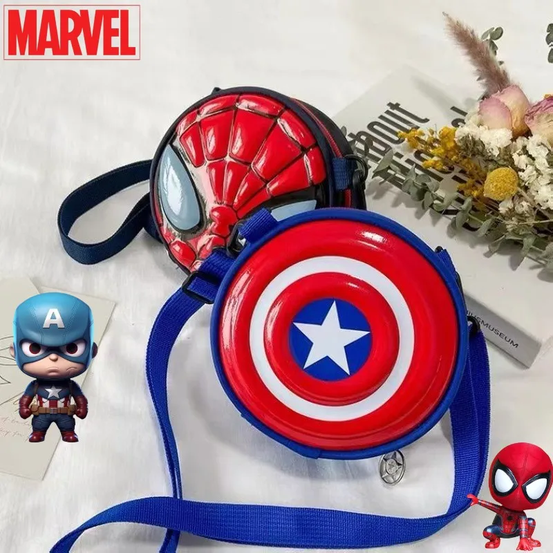 

Marvel Капитан Америка Человек-паук милый креативный мультяшный узор детский новый компактный портативный кошелек через плечо для монет