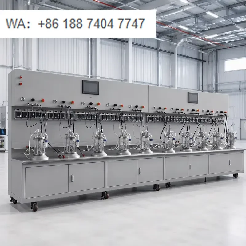 for LABOAO High Throughput Multi Vessel Fermentation System Six Twelve Conjoined Off Site Sterilization Glass Bioreactor