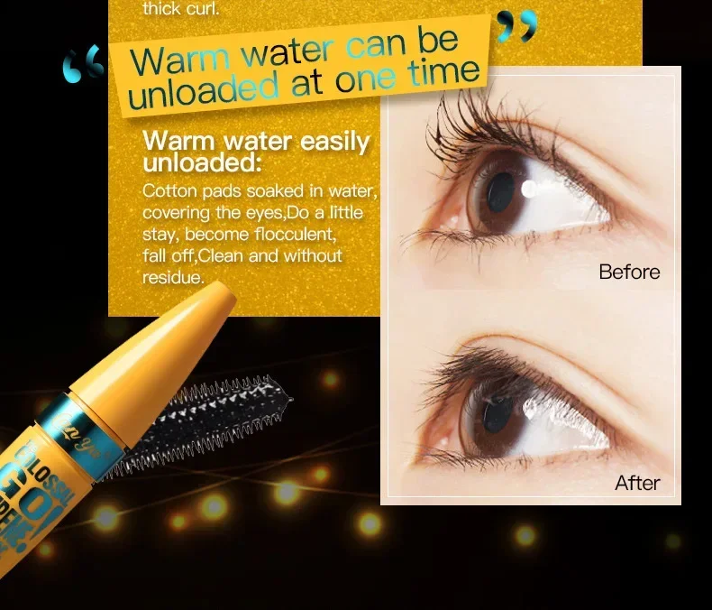 High Quality 4D Black Eyelash Mascara Lengthening Volume Waterproof Make-Up Sweatproof Holding Non-Smudging Liquid Fiber Mascara