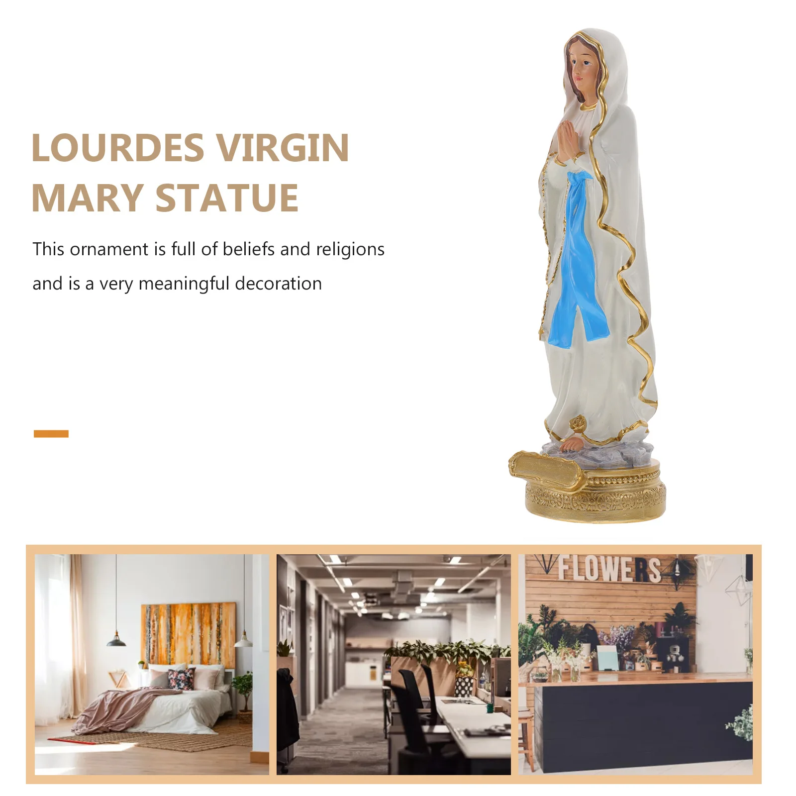 

1pcs Mary Statue Resin Ornament Religious Desktop Decor For Church Home Window Bookcase Catholicism Decoration