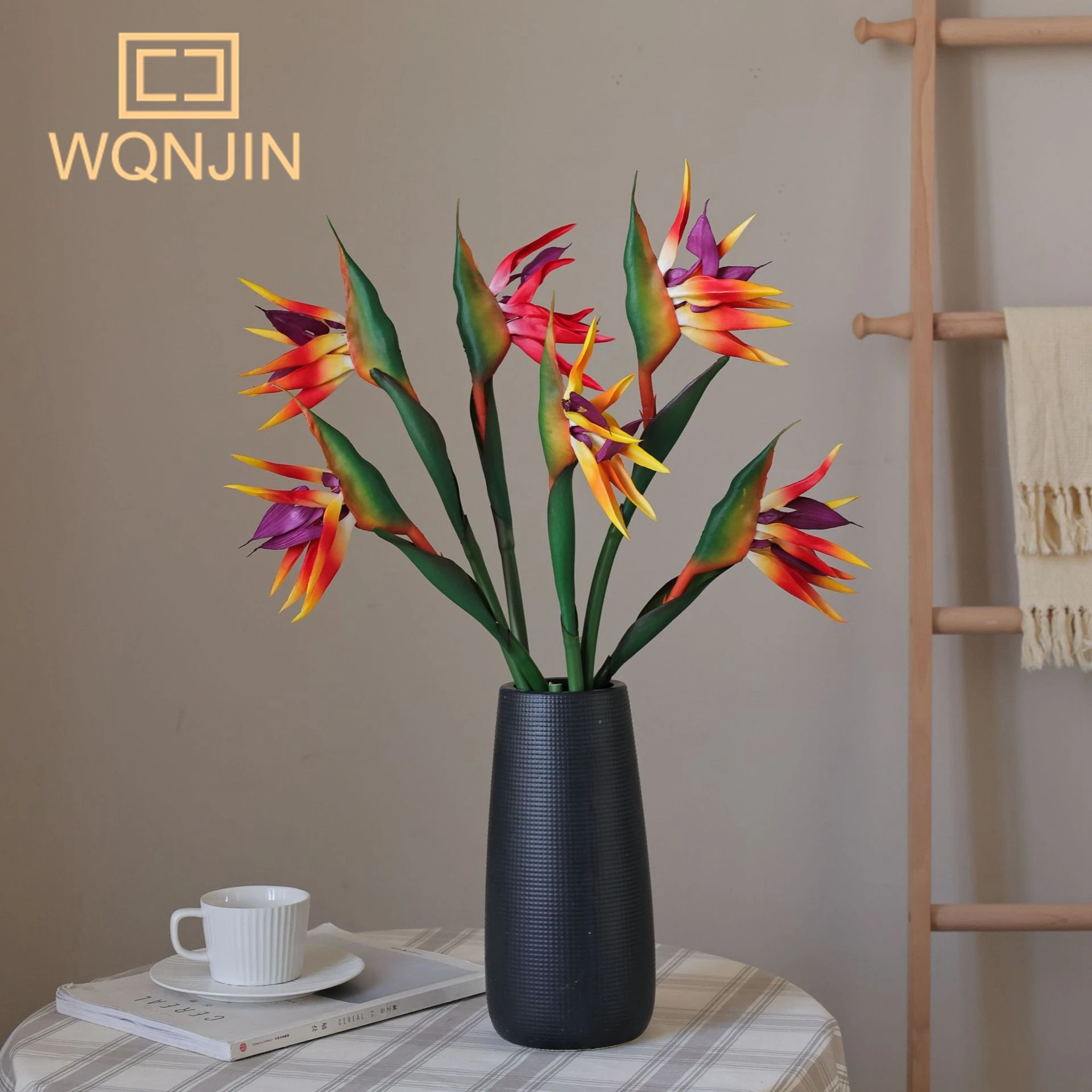 Artificial Heaven Bird Flowers,Fake Bird of Paradise Strelitzia,Faux PVC Plants for Home Office Wedding Table Centerpeice