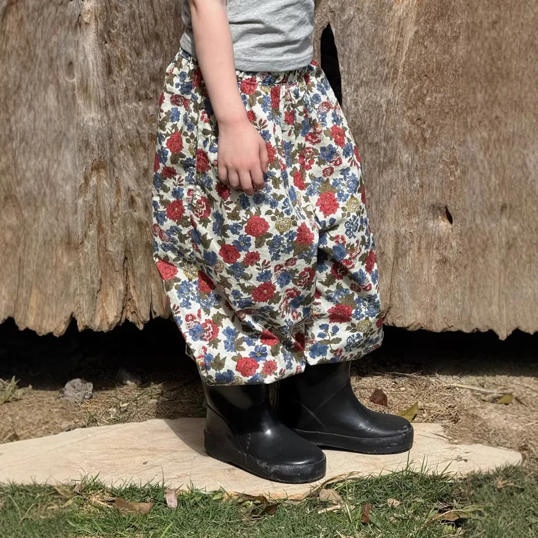 2026 Summer New Girls Super Versatile Floral Pants Girls Home Pants Mosquito Resistant Pants