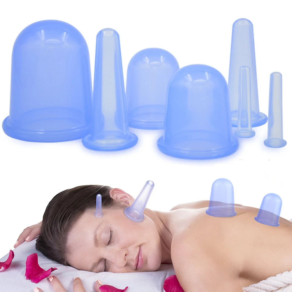 Silicone Facial Massage Cupping Set Vacuum Body Massager Cup Ventouse Anti Cellulite Therapy Face Suction Cups Massage Kit