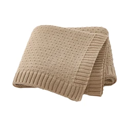 Infant Baby Stroller Swaddle Wrap Blankets Pure Color Knitting Newborn Boy Girl Nursery Travel Crib Cuddle 90*70cm Throwing Mats
