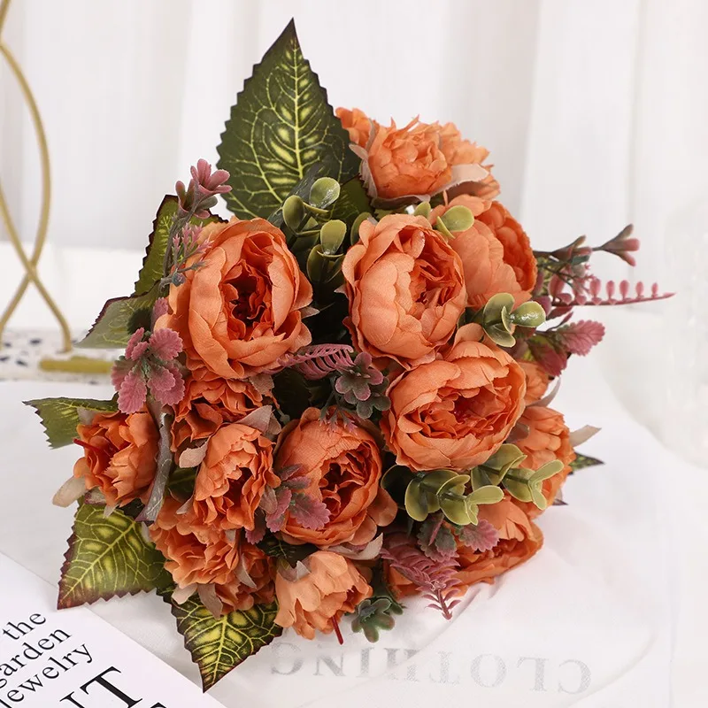 Künstliche Ronghua Pfingstrose Simulation Blume nach Hause Hochzeit gefälschte Blumen bündel Engineering Gartenbau Dekoration – Detail 9