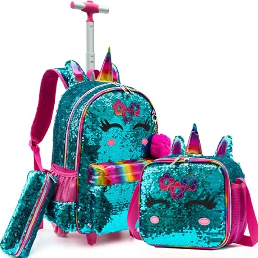 Schule Rollende rucksack für mädchen kinder Schule Trolley Tasche für jungen Schule Rädern rucksack Tasche Roll Schule tasche mit rädern