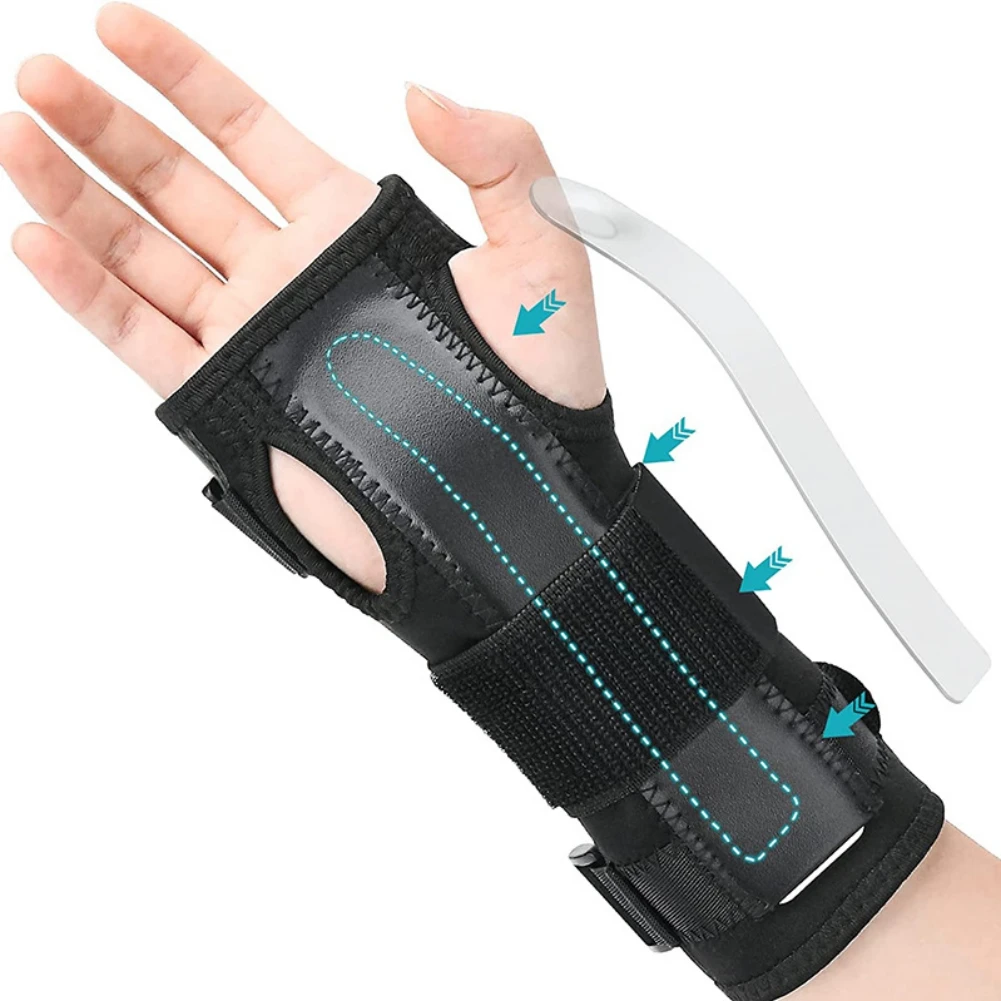 Universal Carpal Tunnel Wrist Support Pads Brace Sprain Forearm Splint Strap Protector Left And Right Adjustable Tightness