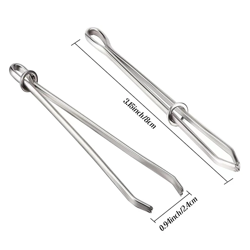 2 stücke Edelstahl Kleidungsstück Clips Nähen DIY Werkzeuge Elastische Band Band Punch Kreuz Stich Einfädler Tragen Seil Elastische Klemme – Detail 2