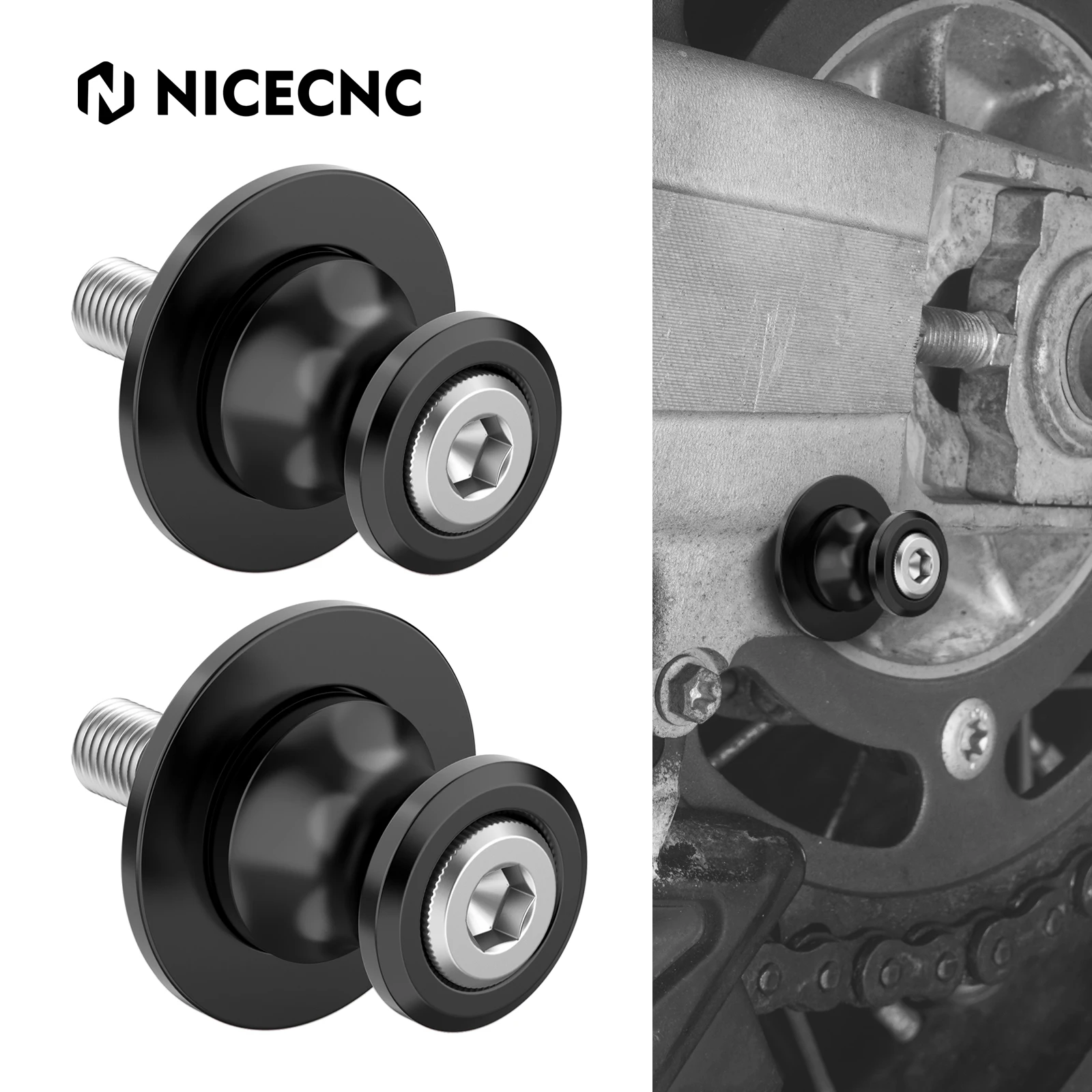 Deslizadores de basculante M10*1.25 para Kawasaki Ninja 650R EX650 ER-6F ER-6N 2005-2013, Ninja 250R EX250 1988-2013, Ninja 500 EX500 87-09