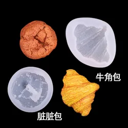 Simulation Dessert Croissant Silicone Mold Mousse Cake Decoration Dessert Scented Candle Mould A181