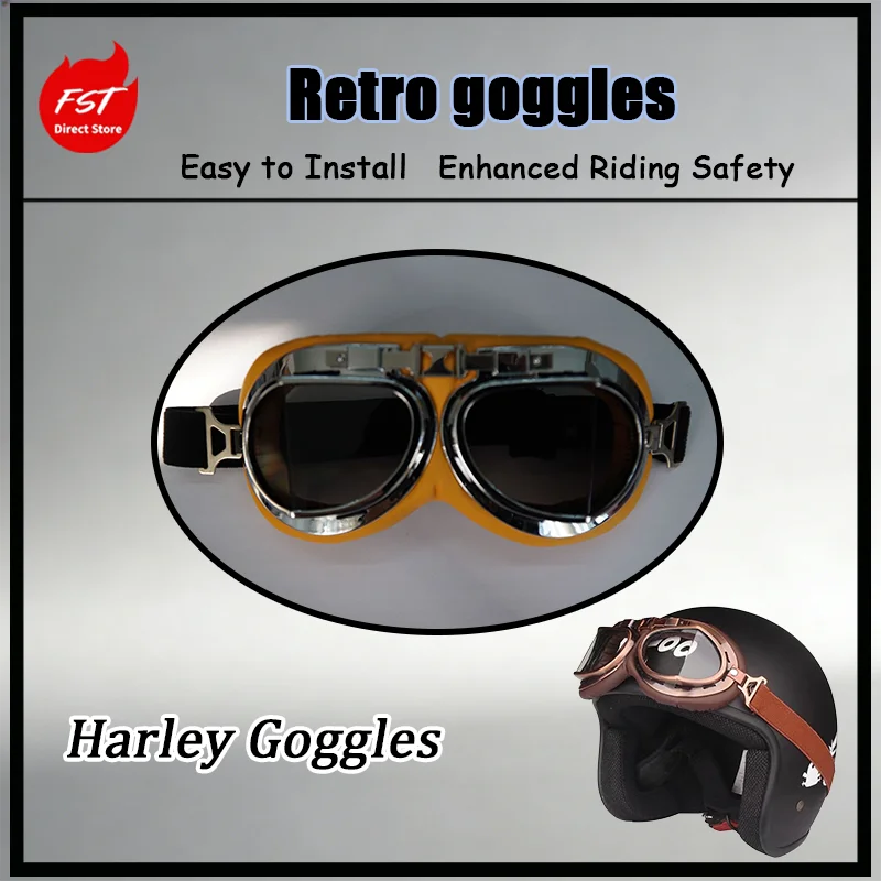 

Очки FOR Classic Kart Retro Harley складные, угловые, с серебристо-бронзовой оправой, ветрозащитные, для защиты в винтажном стиле