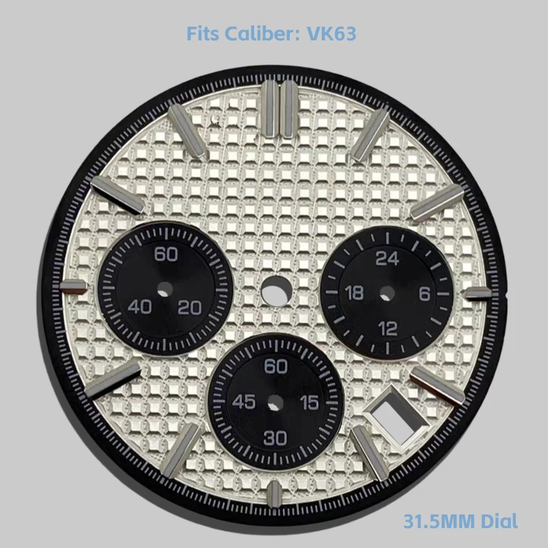 

31.5mm dial, S standard is suitable for compatible VK63 quartz movement, green luminous watch modification accessories