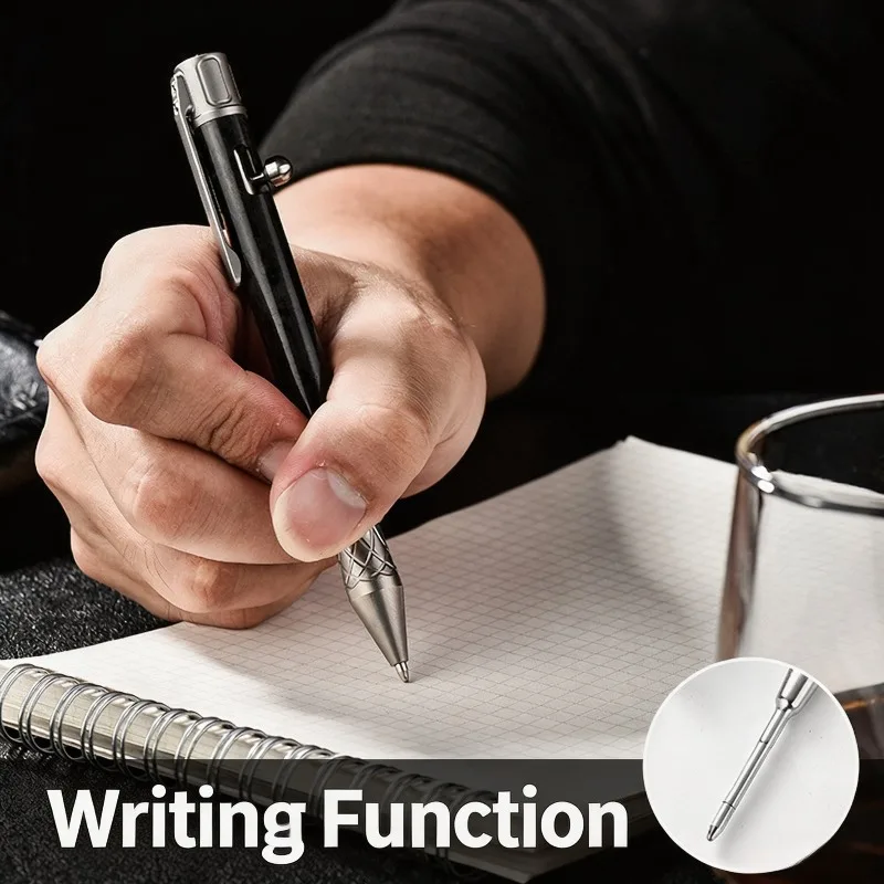 Titanium Alloy Bolt Action Tactical Pen Tungsten Steel Window Breaker EDCTool Business Signature Pocket Ballpoint Pen