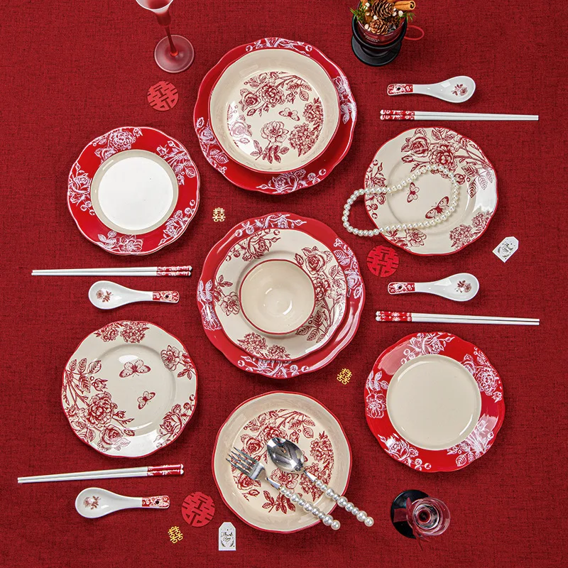 

Fashionable and festive bowls, plates, tableware, luxury gifts, boxed tableware, household ceramic bowls, plates, gift boxes