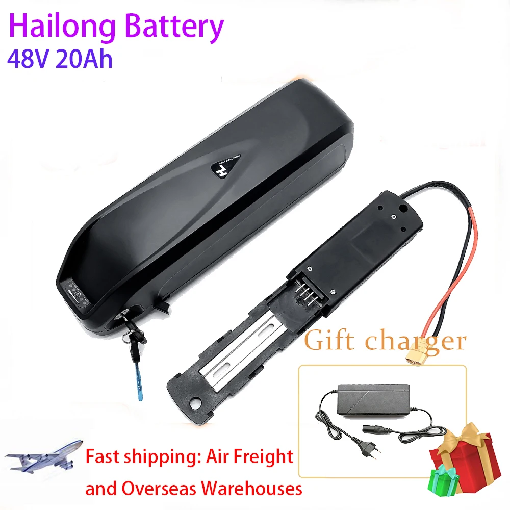 

48V 20Ah battery with hailong case and 30A BMS for 48V 250W 350W 500W 750W 1000W engine battery supply and free charger