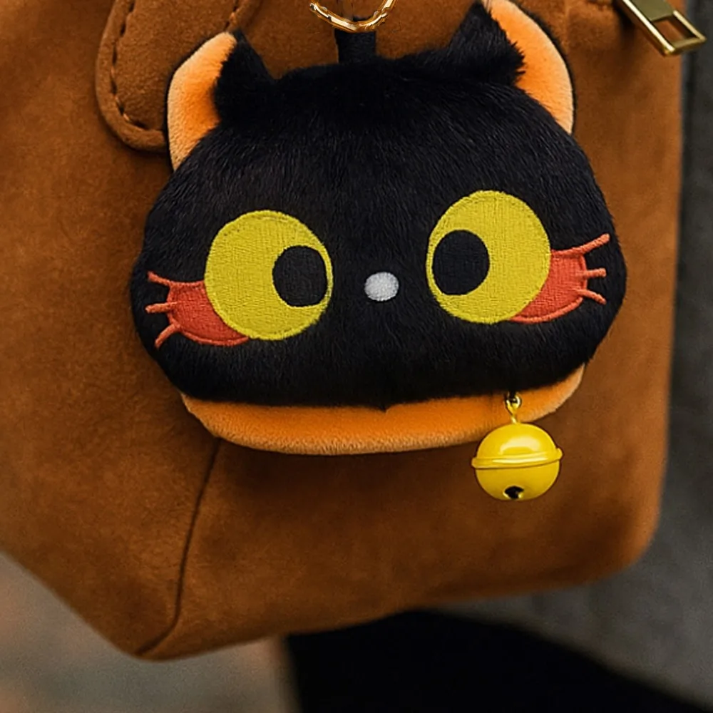 تغيير حقيبة التخزين القطة السوداء محفظة نسائية للعملات المعدنية حقيبة قلادة مع جرس القط المحفظة قلادة لطيف الكرتون سماعة حقيبة النساء الفتيات #2