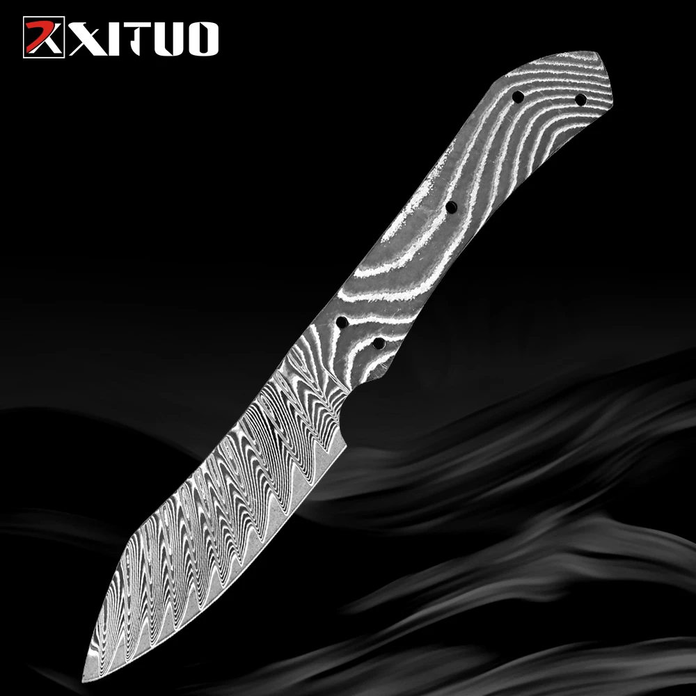 Handgefertigte Full-Tang DIY-Messerklinge aus Damaszener Stahl, Küchenmesser-Rohklinge, Japan VG10 Stahl, scharfes Kochmesser-Bastelmaterial