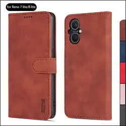 Card Holder Pu Leather Case for OPPO Reno7 lite / Reno8 lite / Reno 7 8 lite Flip Holster Wallet Phone Cover capa fundas Coque