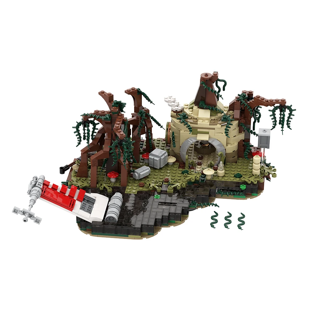 Gobricks MOC Space Game Swamp Scene Base Construction Building Block Set Dagobahs playset Bricks Educational Toys For Kid Gift