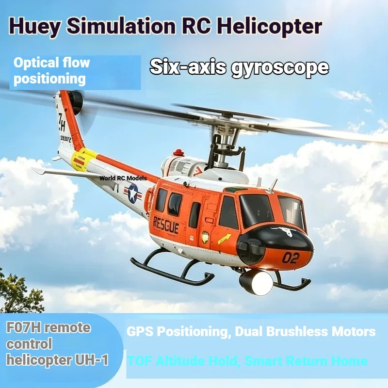 F07h Huey Remote Control Helicopter Model Outdoor Toy Gps Return Optical Flow Positioning Intelligent Height Determination