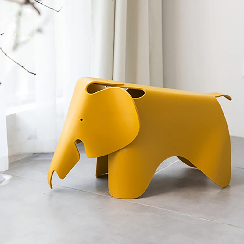 Silla nórdica para niños, asiento creativo de plástico con forma de elefante, taburete de dibujos animados, silla pequeña con personalidad para niños