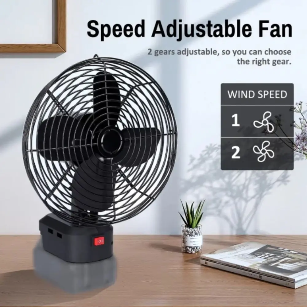 

Portable Wireless Design Portable Fan Rechargeable Metal Construction High Power Fan Electric Fan Outdoor Use