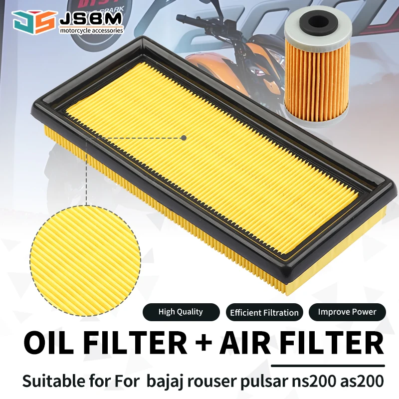 

JSBM Motorcycler Engine Intake Cleaner Element Air Filters Oil Filter For Pulsar NS200 AS200 NS AS 200 Bajaj JG571014 JL581009