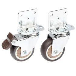 4PC Heavy duty casters Super mute L type Side mounted wheels furniture chair crib cabinet workbench Soft rubber universal castor