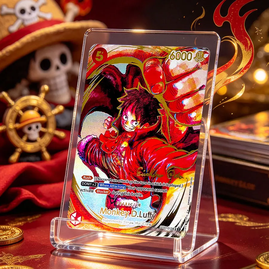 9pcsProxy ONE PIECE TCG ST01-012 Monkey.D.Luffy 1st Anniversary Signature Card English Textured Foil Anime Collectible OPCG Game