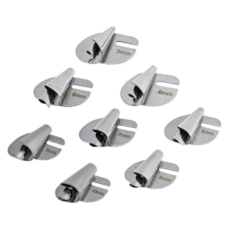 8x/Set Sewing Rolled Hemmer Foot for Sewing Machine 3/4/5/6/7/8/9/10mm Wide Rolled Hem Foot Metal Sewing Supplies