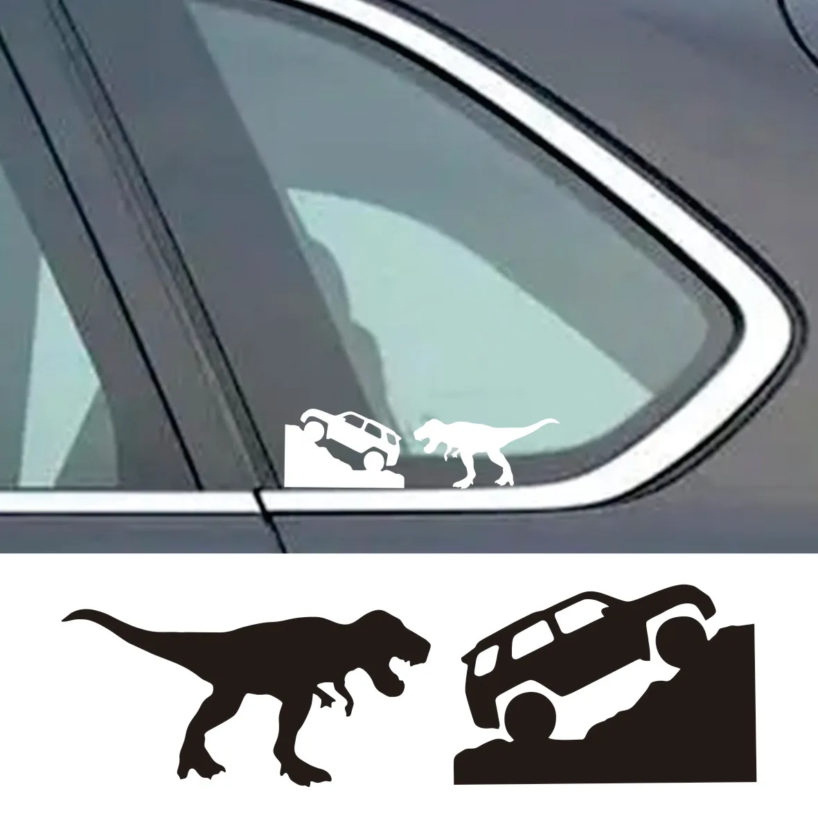 

2 Pack Cute Funny Cartoon SUV Silhouette Vinyl Decal Stickers for 4Runner - Waterproof Windshield Window Decorative Stickers