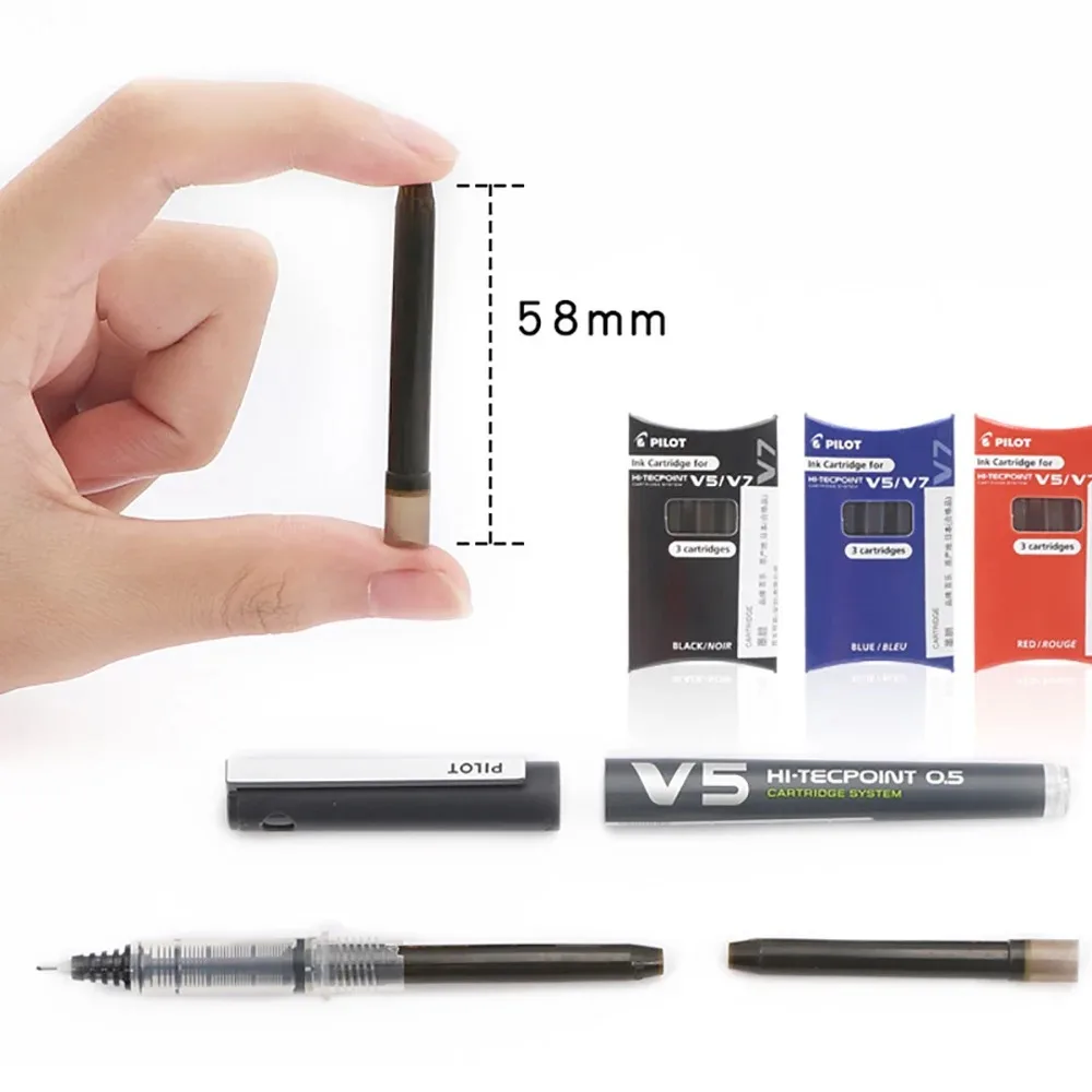 Japan Pilot V5/V7 Gel Stift Gerade Flüssigkeit Austauschbare Tintenpatrone 0,5/0,7mm für Schreiben Schule Schreibwaren Büro Zubehör – Detail 2