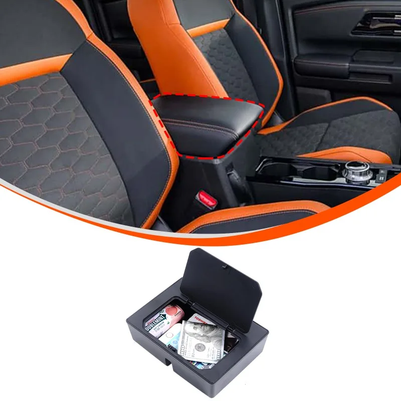 

ABS Hidden Storage Box Armrest Box Privacy Storage box For 2024-2025 Mitsubishi L200 Triton Auto Interior Accessories