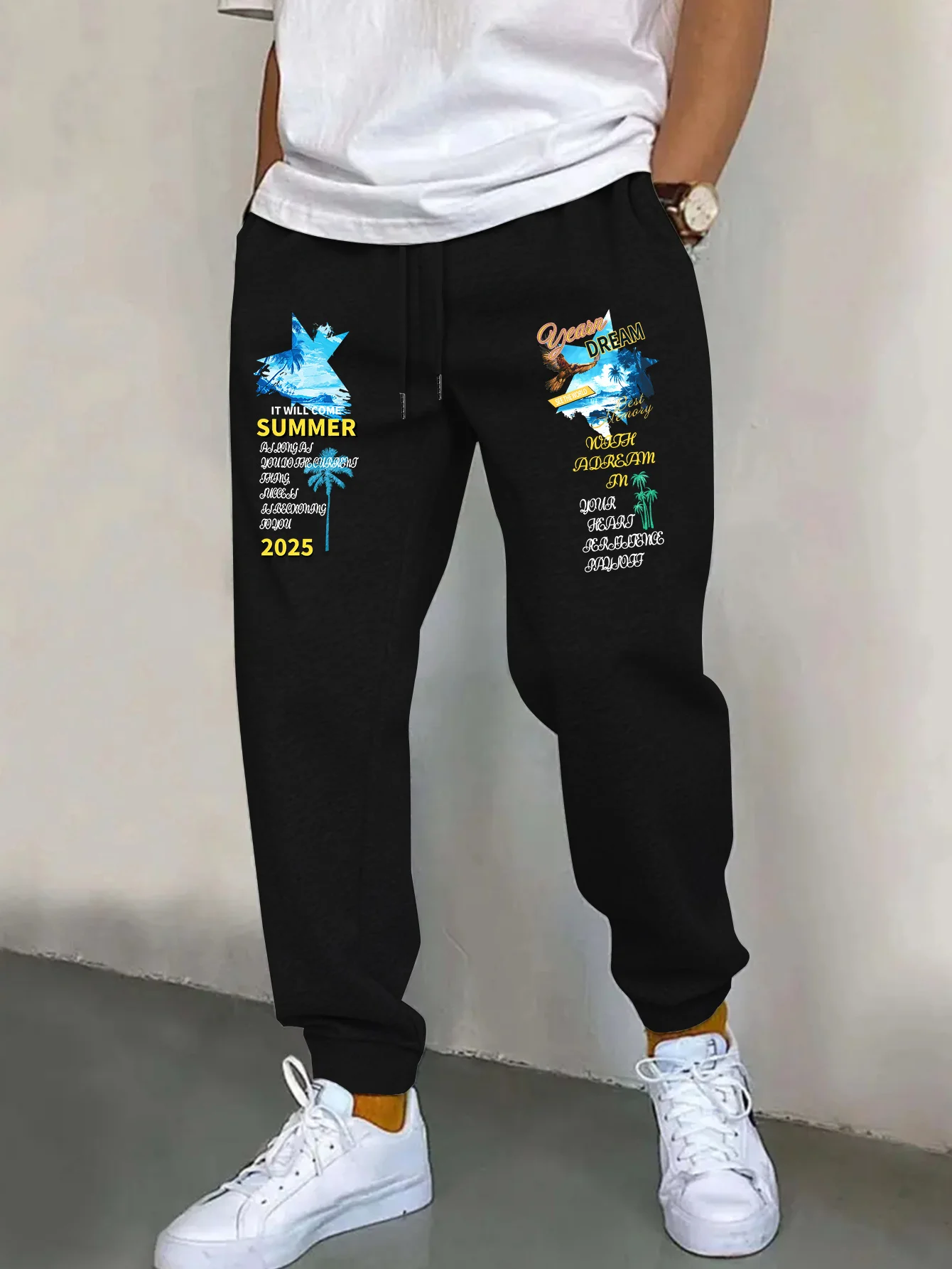 Men's Trendy Sports Trousers, Loose Comfortable Streetwear Sweatpants For Daily Outdoor Workout Wear S-3XL