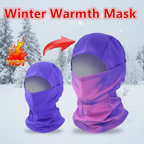 Imagen 1 del producto Nuevo invierno calor sensible a la temperatura respiración cambio de Color pasamontañas máscara al aire libre casco gradiente cambio de Color térmico