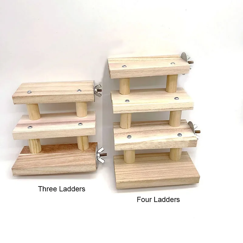 Natural Wood Pet Parrot Raw Wood Ladders Branch Stand Rack Squirrel Bird Hamster Branch Perches Chew Bite Toys Stick