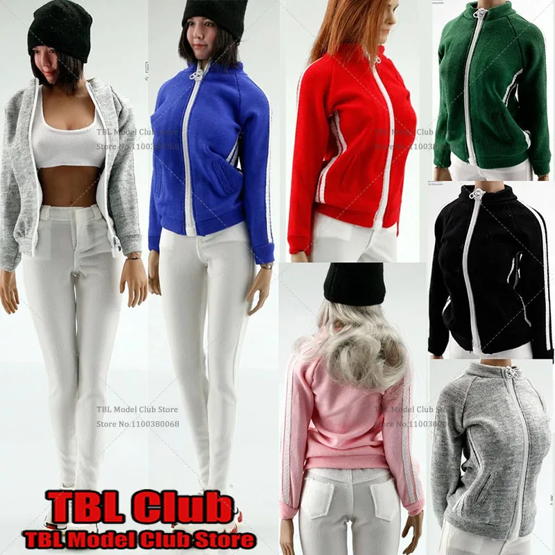 

Multicolour FA013 1/6 Scale Trendy Sportswear Schoolgirl Student Loose Jacket Top Casual Slim Pencil Pant for 12in Action Figure