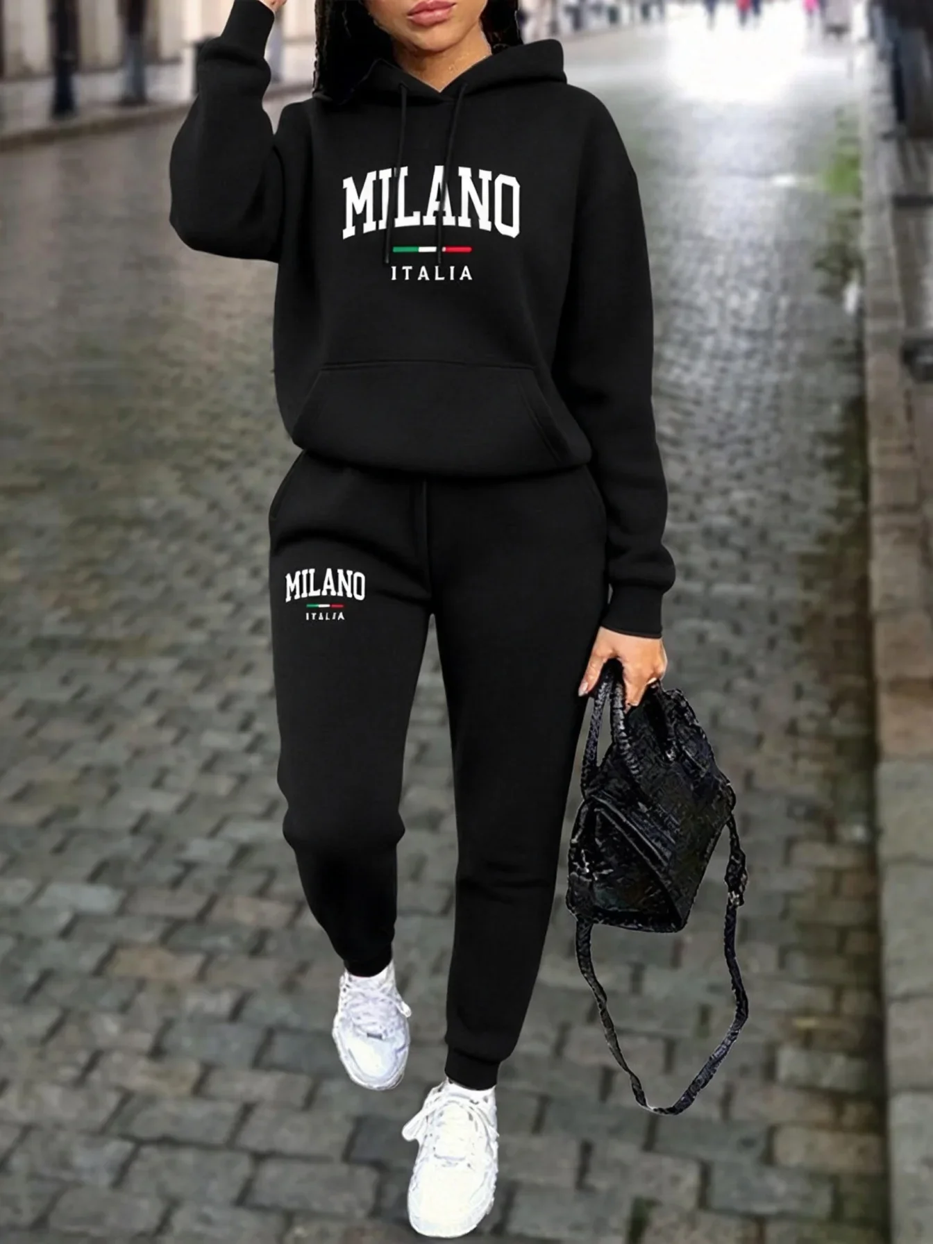 MILANO Pants Sets for Women Clothing High quality Sweatshirt Sweatpant Hoodie Suit 2 Piece Autumn Winter Outfits Woman202627 view 4