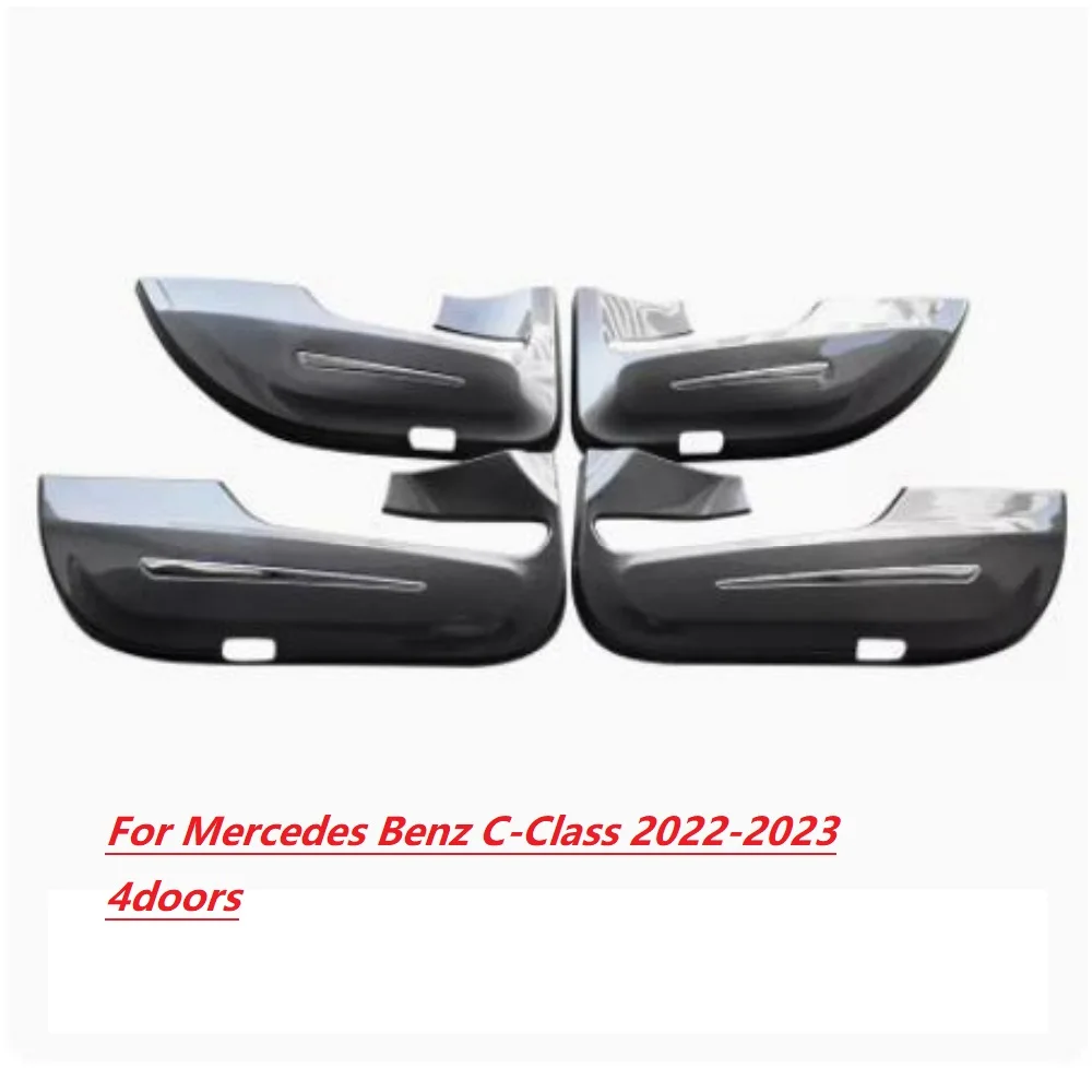 Carbon look door kick plate For Mercedes Benz A C E S GLC GLE GLB GLS GLA CLA EQC Class 2016-2023