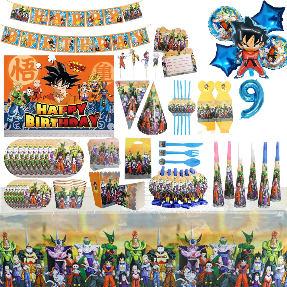 Dragon Ball Z Birthday Party Decoration Anime Themed Party Supplies Banners Tablecloth Baby Shower Decorations Gender Reveal