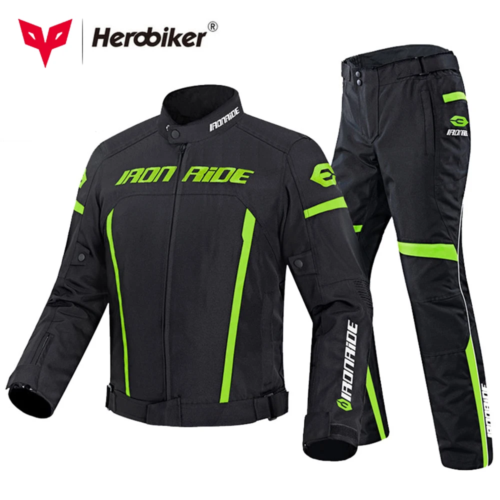 

HEROBIKER Motorcycle Jacket Suit Body Armor Protective Gear Waterproof Riding Motorbike Jacket Pants Jaqueta Motoqueiro