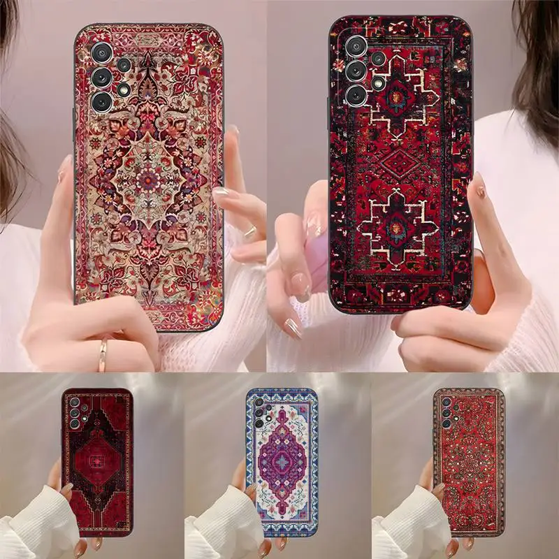 Persian Carpet Floral Pattern Phone Case For Samsung A32 A21 A22 A30 31 A40 A42 51 A50 A52 53 A70 A71 A73 72 A80 A91 Lite Shell