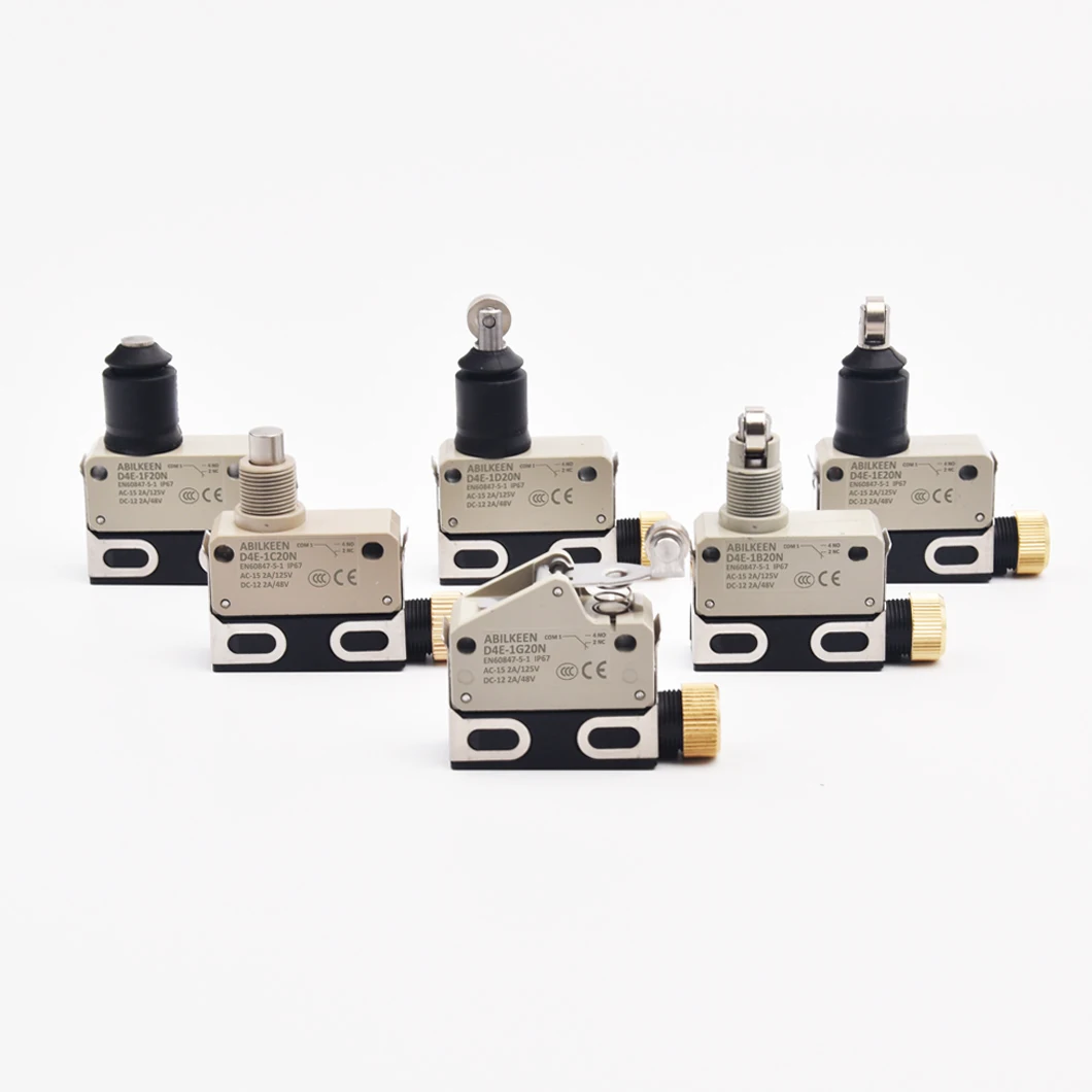 ABILKEEN D4E Mini IP67 Waterproof Limit Switch 1NO1NC 2A 125VAC Sealed Travel Switch For Engineering / Photovoltaic Equipment