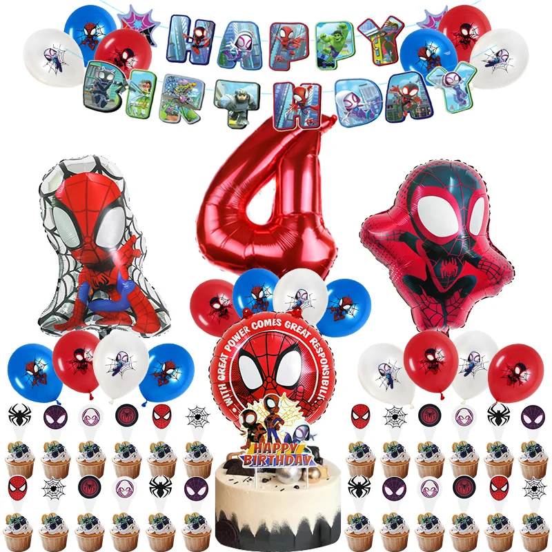 Spidey and His Amazing Friends Birthday Party Decoration New Combination Balloons Set For Event Supplies Backdrop Banner Balloon view 5