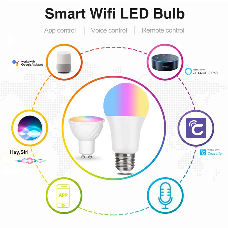 Home kit LED Spotlight GU10 WiFi inteligentna aplikacja do ściemniania RGBCW żarówka Siri Alexa Google SmartThings Alice sterowanie głosem